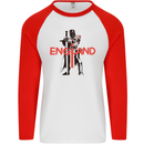 St Georges Day Knights Templar England Flag Mens L/S Baseball T-Shirt White/Red