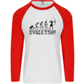 Evolution of an Archer Funny Archery Archer Mens L/S Baseball T-Shirt White/Red