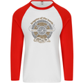 Dragons North Viking Valhalla Thor Odin Mens L/S Baseball T-Shirt White/Red
