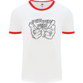 Pew Pew Pew Hands Funny Lightsaber Sci-Fi Mens Ringer T-Shirt White/Red