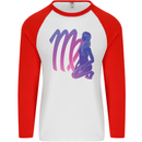 Virgo Woman Star Sign Astrological Zodiac Mens L/S Baseball T-Shirt White/Red