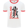 Born & Bred England St Georges Day Mens Ringer T-Shirt White/Red