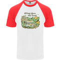 RVing Thru the Land RV Motorhome Camping Mens S/S Baseball T-Shirt White/Red
