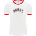 Spade Flush Poker Mens Ringer T-Shirt White/Red