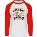 This Is What an Awesome Dad Mens L/S Baseball T-Shirt White/Red