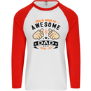 This Is What an Awesome Dad Mens L/S Baseball T-Shirt White/Red