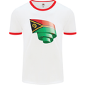 Curled Vanuatu Flag Day Football Mens Ringer T-Shirt White/Red