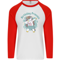 Birthday Princess Unicorn 4th 5th 6th 7th 8th Mens L/S Baseball T-Shirt White/Red