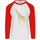 Giraffe Ecology Mens L/S Baseball T-Shirt White/Red