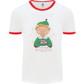 Always Hungry Elf Funny Christmas Food Xmas Mens Ringer T-Shirt White/Red