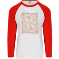Gemini Faces Star Sign Astrological Zodiac Mens L/S Baseball T-Shirt White/Red