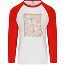 Gemini Faces Star Sign Astrological Zodiac Mens L/S Baseball T-Shirt White/Red