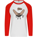 Boomerang Ill Be Back Funny Movie Parody Mens L/S Baseball T-Shirt White/Red