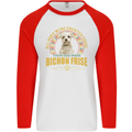 A Bichon Frise Dog Mens L/S Baseball T-Shirt White/Red