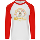 A Bichon Frise Dog Mens L/S Baseball T-Shirt White/Red
