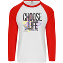 Choose Life Mens L/S Baseball T-Shirt White/Red