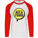 Gay and Proud LGBT Pride Awareness Mens L/S Baseball T-Shirt White/Red