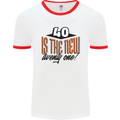 40th Birthday 40 is the New 21 Funny Mens Ringer T-Shirt White/Red