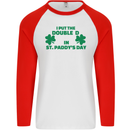 I Put the DD in St. Paddy's Day Funny Boobs Mens L/S Baseball T-Shirt White/Red