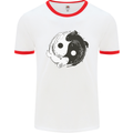 Yin Yang Axolottl Mens Ringer T-Shirt White/Red