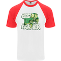 Best Farmer Ever Farming Fathers Day Mens S/S Baseball T-Shirt White/Red