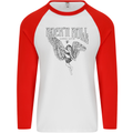 Long Live Rock n Roll Angel Mens L/S Baseball T-Shirt White/Red