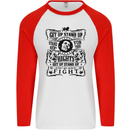 Get up Stand up Reggae Music Mens L/S Baseball T-Shirt White/Red