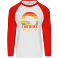 Cat I Do What I Want Funny Kitten Lover Mens L/S Baseball T-Shirt White/Red