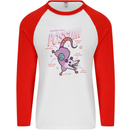 Possum Anatomy Mens L/S Baseball T-Shirt White/Red
