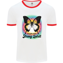Fragile Skin Strong Spirit Butterfly Mens Ringer T-Shirt White/Red