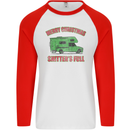 Merry Christmas Shitter's Full Funny Movie Mens L/S Baseball T-Shirt White/Red
