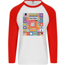 A Vibrant Sagittarius Star Sign Zodiac Mens L/S Baseball T-Shirt White/Red