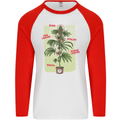 Weed Plant Cannabis Bud Drugs Marijuana Mens L/S Baseball T-Shirt White/Red