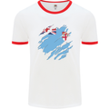 Torn Fiji Flag Fijian Day Football Mens Ringer T-Shirt White/Red