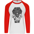 Thug Life Skulls Mens L/S Baseball T-Shirt White/Red