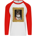 The One True Cat King Funny Mens L/S Baseball T-Shirt White/Red