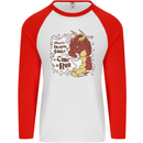 When a Dragon Smiles Fantasy RPG Mens L/S Baseball T-Shirt White/Red