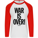War Is Over if You Want It John Lennon Mens L/S Baseball T-Shirt White/Red