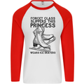 This Princess Wears Ice Skates Skater Funny Mens L/S Baseball T-Shirt White/Red