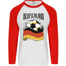 Deutschland Football Germany German Soccer Mens L/S Baseball T-Shirt White/Red