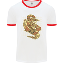 A Steampunk Snake Reptiles Mens Ringer T-Shirt White/Red