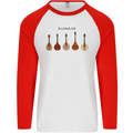 A Set of Mandolins Mens L/S Baseball T-Shirt White/Red