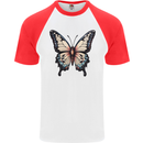 A Stunning Butterfly Mens S/S Baseball T-Shirt White/Red