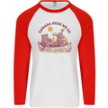 Canada Here We Go Moose and Bear Canadian Mens L/S Baseball T-Shirt White/Red