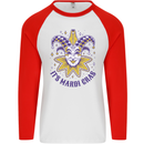 Its Mardi Gras Mens L/S Baseball T-Shirt White/Red
