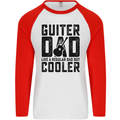 Fathers Day Guitar Dad Like a Normal Dad Mens L/S Baseball T-Shirt White/Red