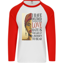 Stick With Love Black Lives Matter Mens L/S Baseball T-Shirt White/Red
