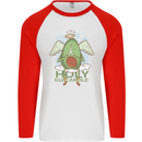 Holy Guacamole Funny Food Angel Mens L/S Baseball T-Shirt White/Red