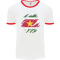 Torn Suriname Flag Suriname Day Football Mens Ringer T-Shirt White/Red