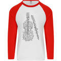 A Violin Cello Mens L/S Baseball T-Shirt White/Red